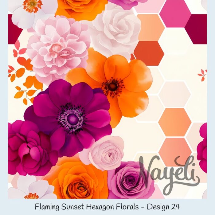 Flaming Sunset Hexagon Florals – Bild 25