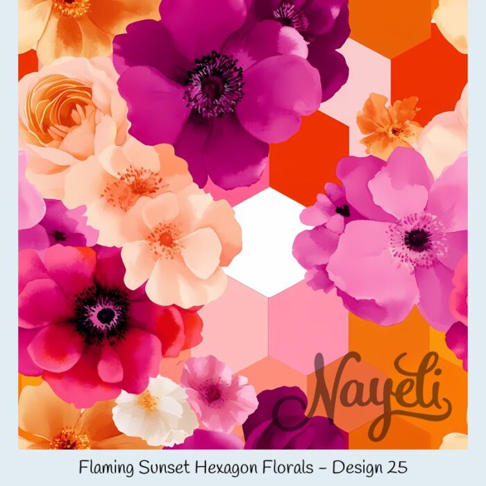 Flaming Sunset Hexagon Florals – Bild 26