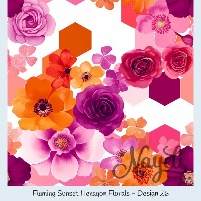 Flaming Sunset Hexagon Florals – Bild 27