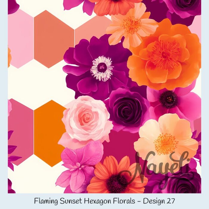 Flaming Sunset Hexagon Florals – Bild 28