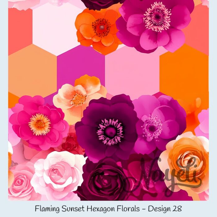 Flaming Sunset Hexagon Florals – Bild 29