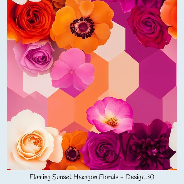 Flaming Sunset Hexagon Florals – Bild 31