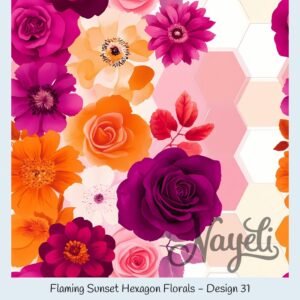 Flaming Sunset Hexagon Florals – Bild 32