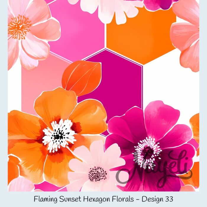 Flaming Sunset Hexagon Florals – Bild 34