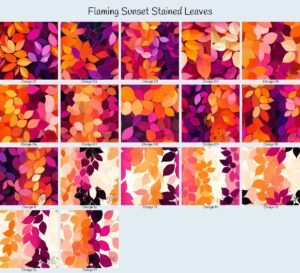 Flaming Sunset Stained Leaves