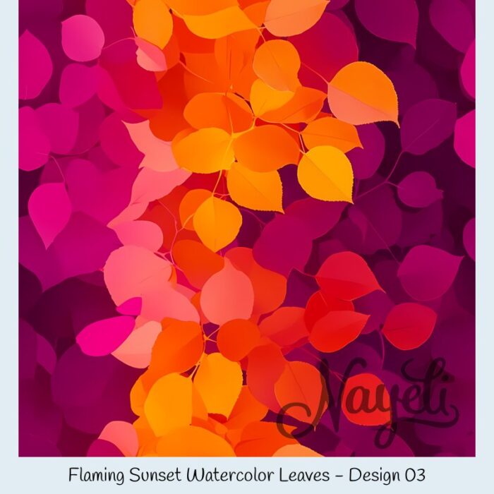 Flaming Sunset Watercolor Leaves – Bild 4