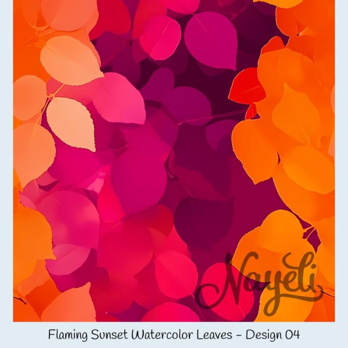 Flaming Sunset Watercolor Leaves – Bild 5