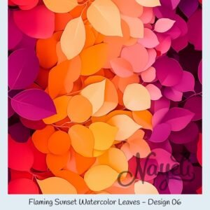 Flaming Sunset Watercolor Leaves – Bild 7