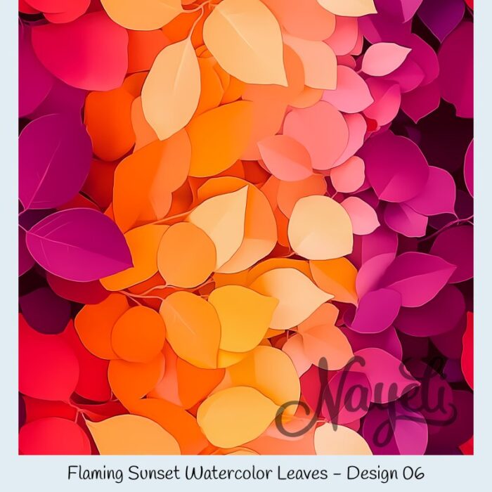 Flaming Sunset Watercolor Leaves – Bild 7