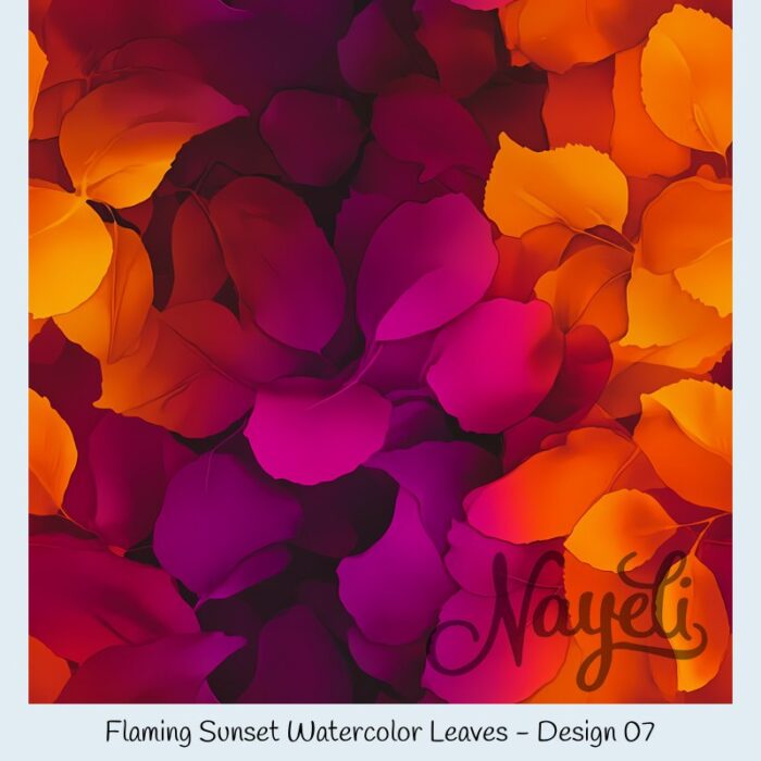 Flaming Sunset Watercolor Leaves – Bild 8