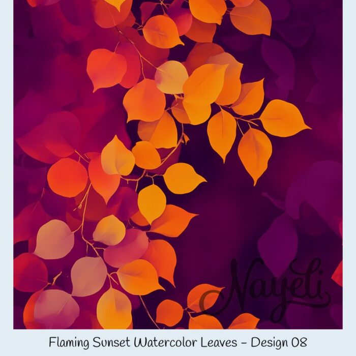 Flaming Sunset Watercolor Leaves – Bild 9