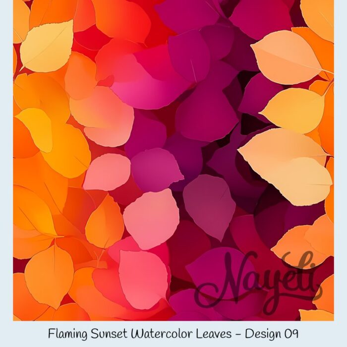 Flaming Sunset Watercolor Leaves – Bild 10