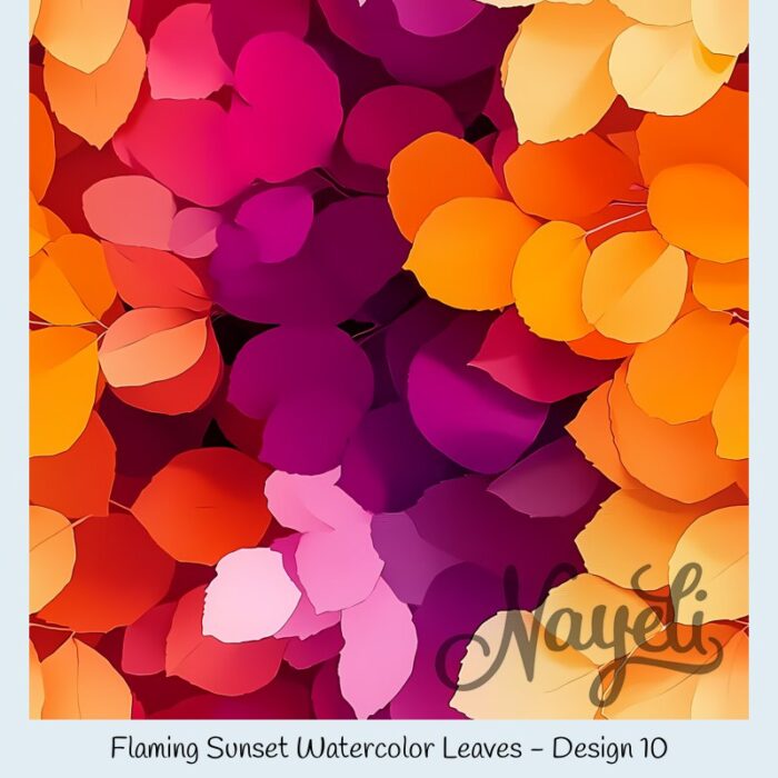 Flaming Sunset Watercolor Leaves – Bild 11