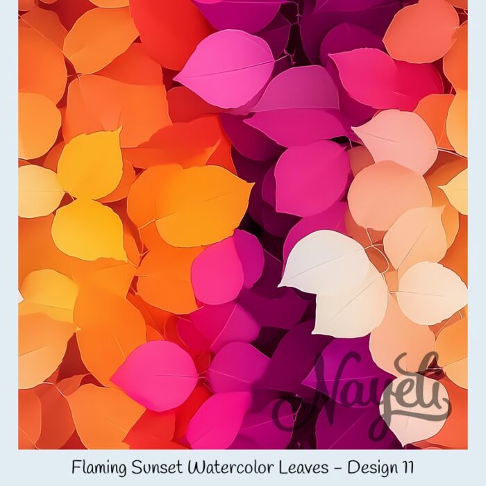 Flaming Sunset Watercolor Leaves – Bild 12