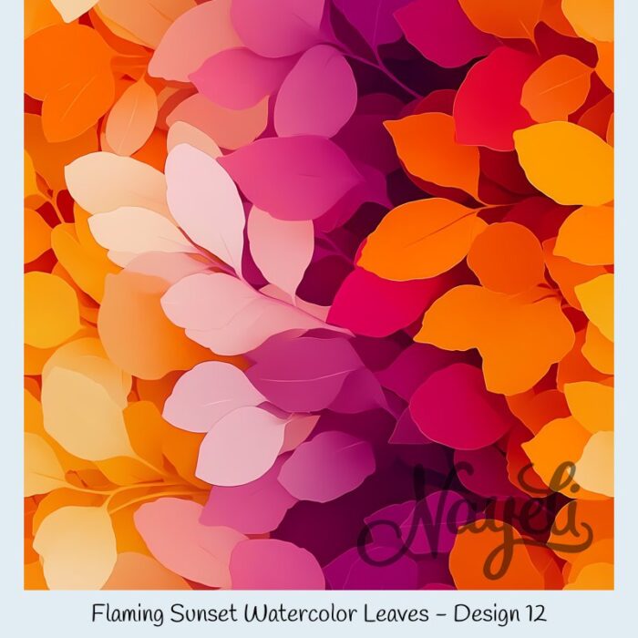 Flaming Sunset Watercolor Leaves – Bild 13