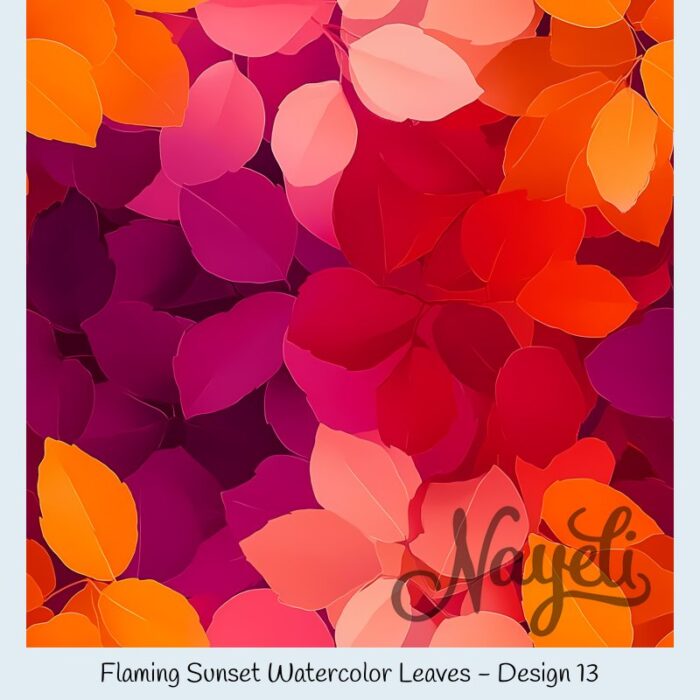 Flaming Sunset Watercolor Leaves – Bild 14