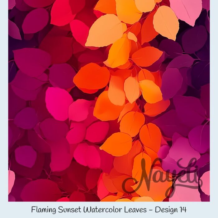 Flaming Sunset Watercolor Leaves – Bild 15