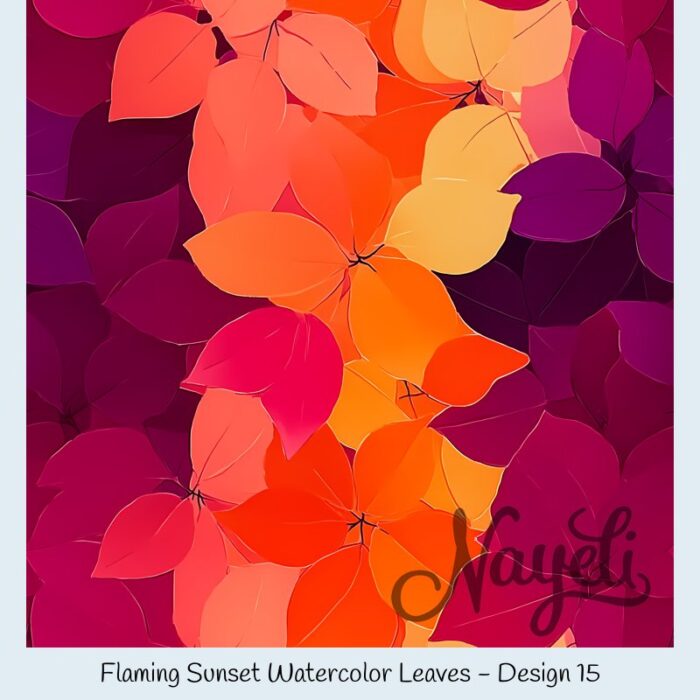 Flaming Sunset Watercolor Leaves – Bild 16
