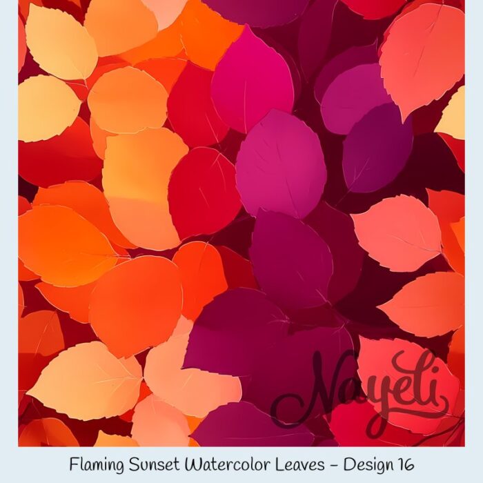 Flaming Sunset Watercolor Leaves – Bild 17