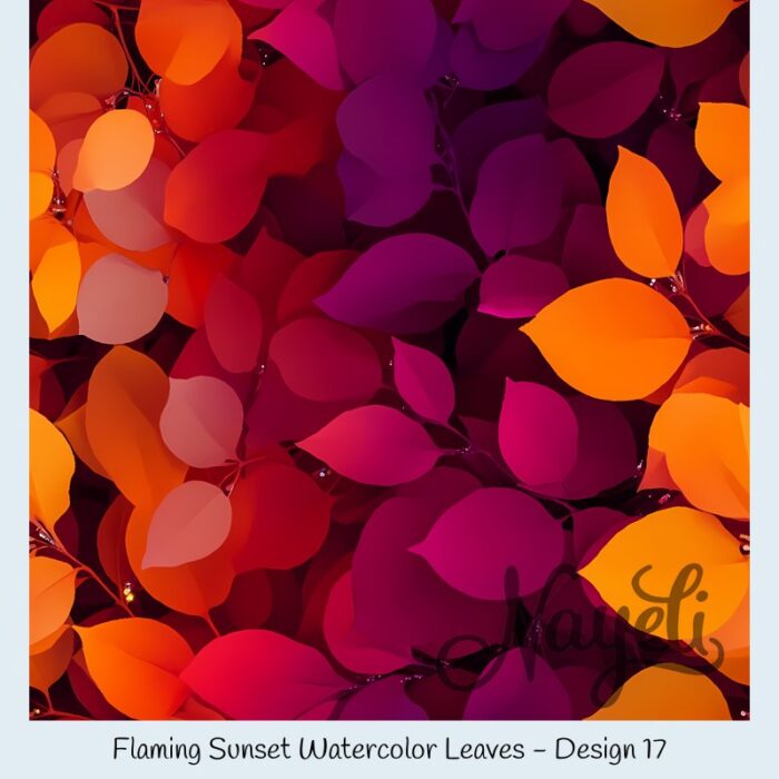 Flaming Sunset Watercolor Leaves – Bild 18