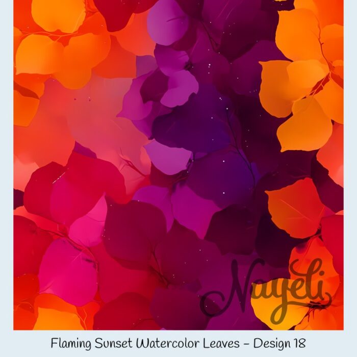 Flaming Sunset Watercolor Leaves – Bild 19