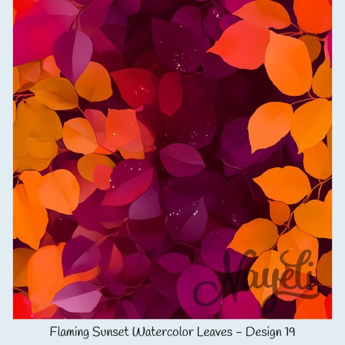 Flaming Sunset Watercolor Leaves – Bild 20