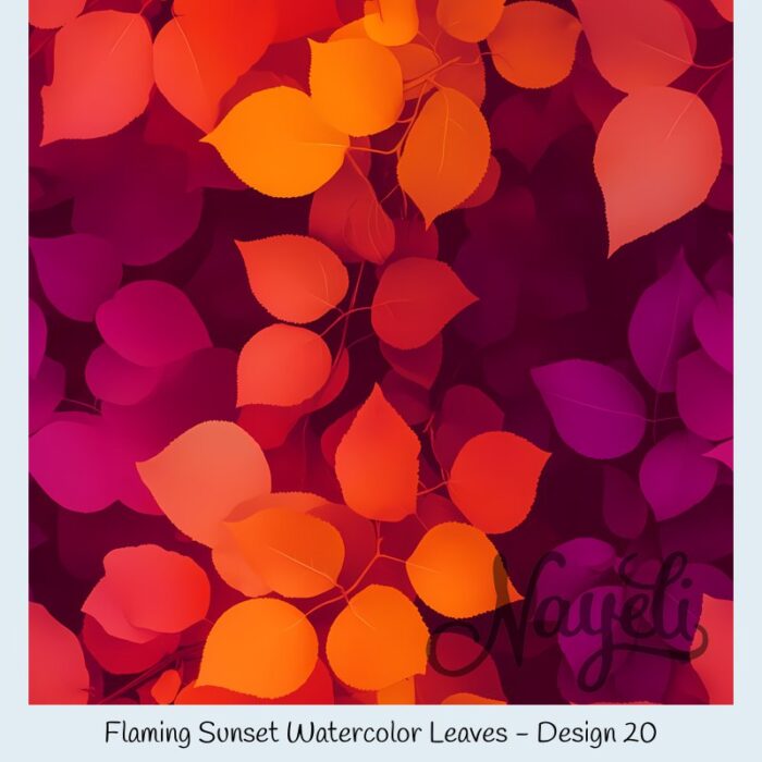 Flaming Sunset Watercolor Leaves – Bild 21