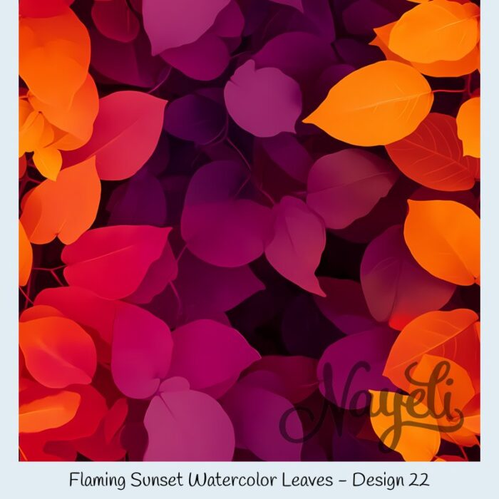 Flaming Sunset Watercolor Leaves – Bild 23