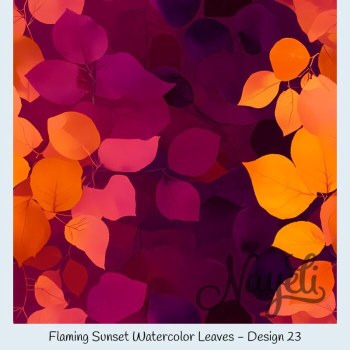 Flaming Sunset Watercolor Leaves – Bild 24
