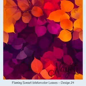 Flaming Sunset Watercolor Leaves – Bild 25