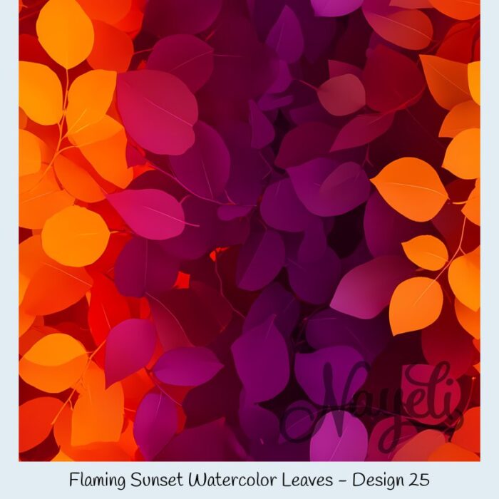 Flaming Sunset Watercolor Leaves – Bild 26