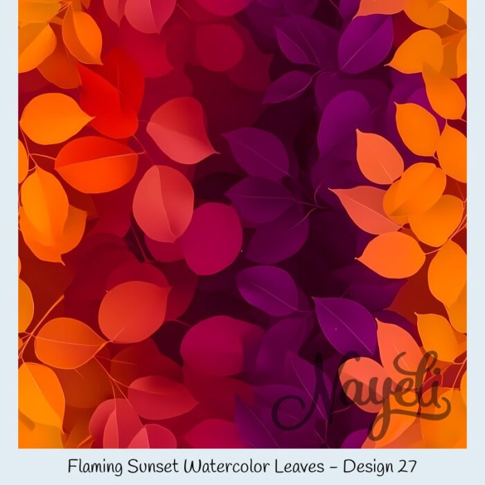 Flaming Sunset Watercolor Leaves – Bild 28