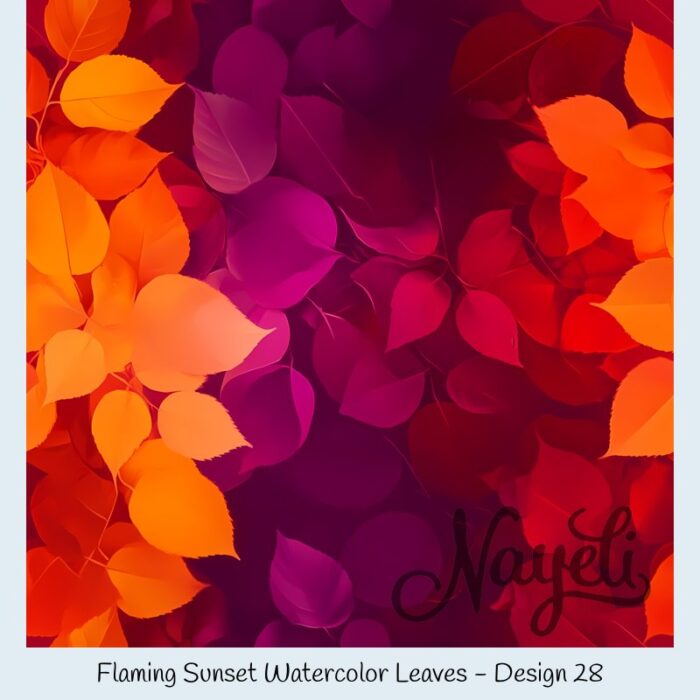Flaming Sunset Watercolor Leaves – Bild 29