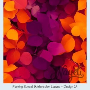 Flaming Sunset Watercolor Leaves – Bild 30