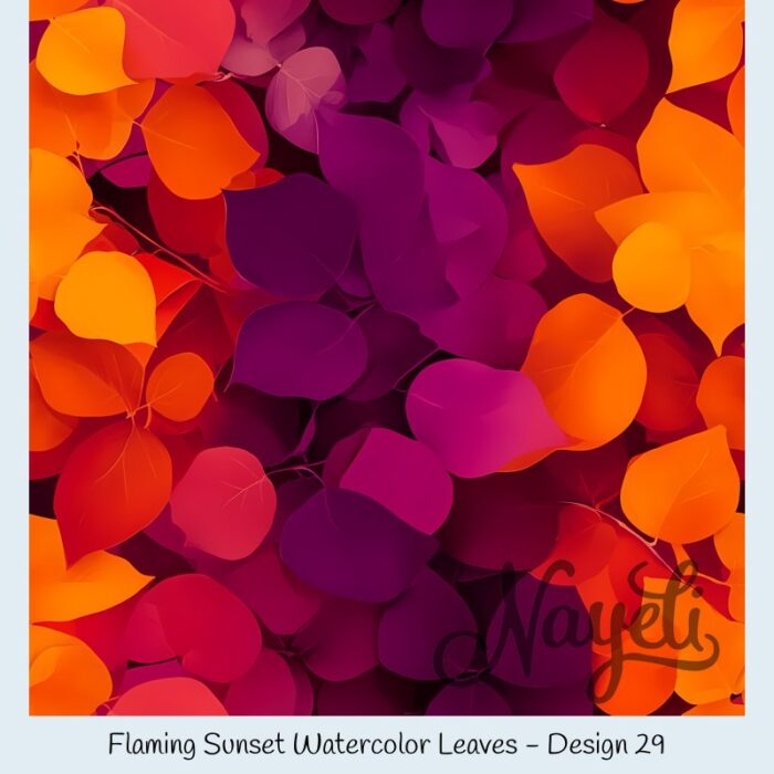 Flaming Sunset Watercolor Leaves – Bild 30