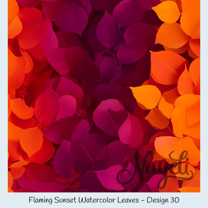 Flaming Sunset Watercolor Leaves – Bild 31