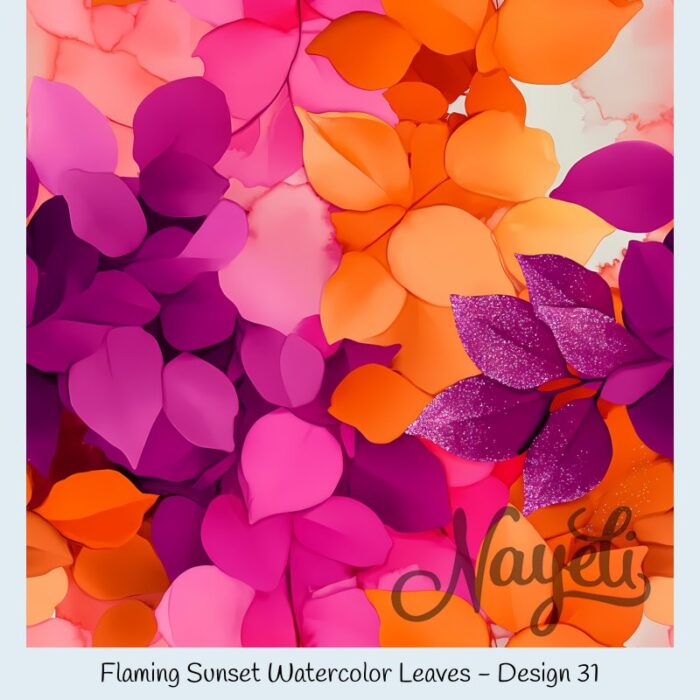 Flaming Sunset Watercolor Leaves – Bild 32