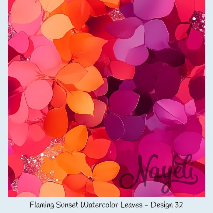 Flaming Sunset Watercolor Leaves – Bild 33