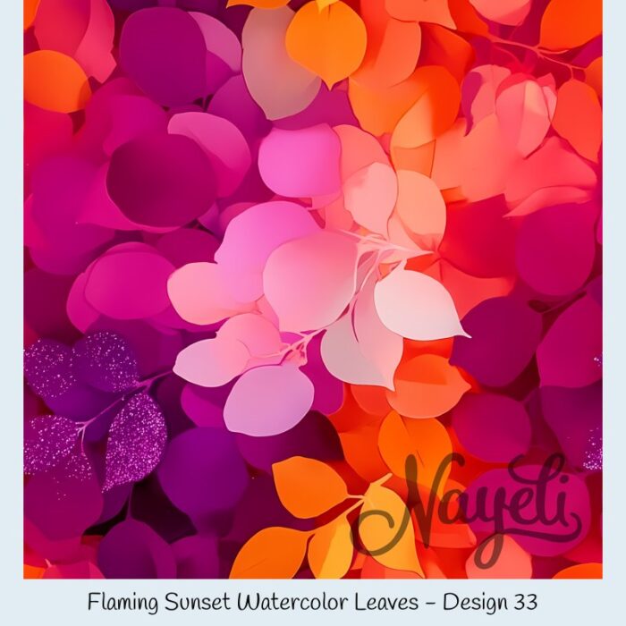 Flaming Sunset Watercolor Leaves – Bild 34