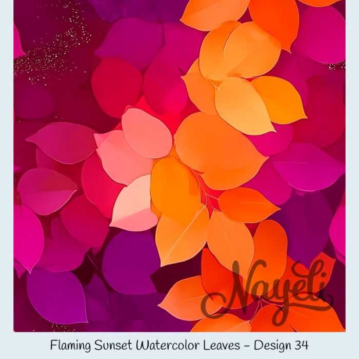 Flaming Sunset Watercolor Leaves – Bild 35
