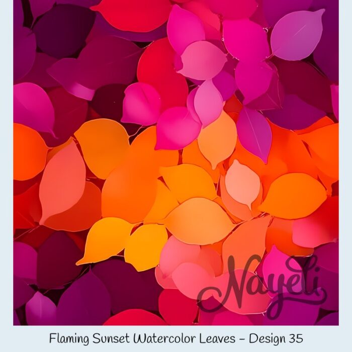 Flaming Sunset Watercolor Leaves – Bild 36