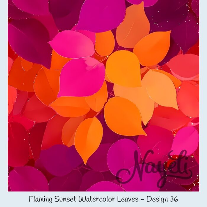 Flaming Sunset Watercolor Leaves – Bild 37