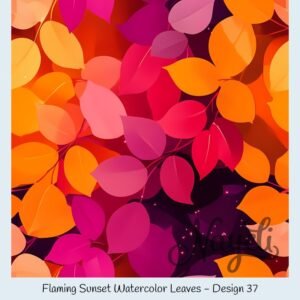 Flaming Sunset Watercolor Leaves – Bild 38