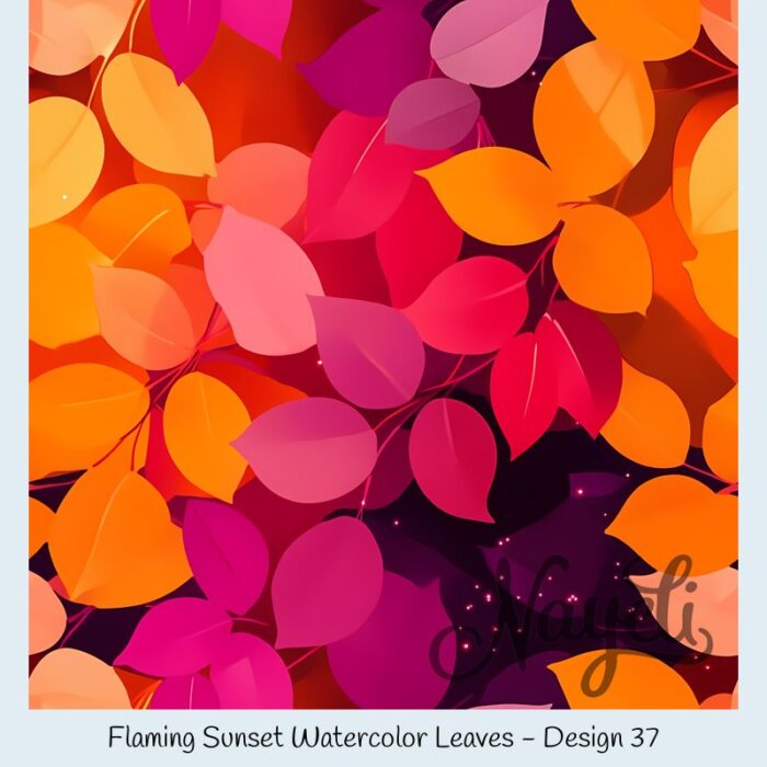 Flaming Sunset Watercolor Leaves – Bild 38