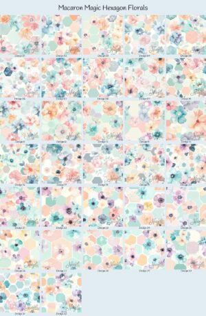 Macaron Magic Hexagon Florals