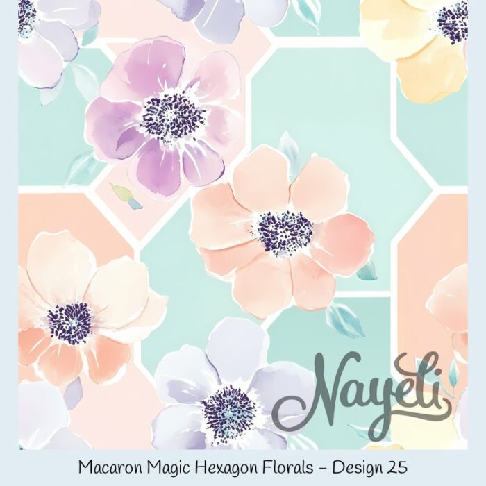 Macaron Magic Hexagon Florals – Bild 26