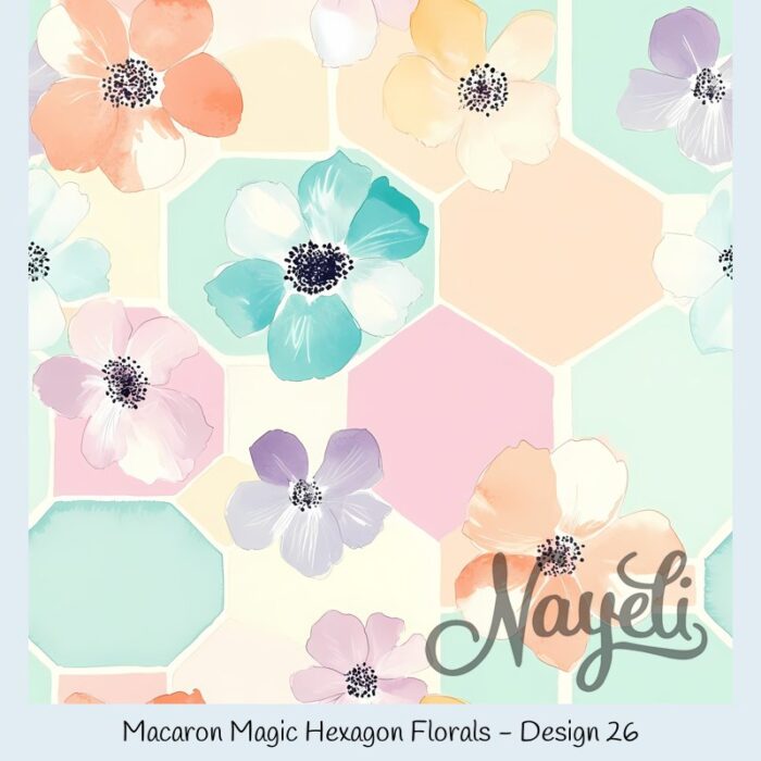 Macaron Magic Hexagon Florals – Bild 27
