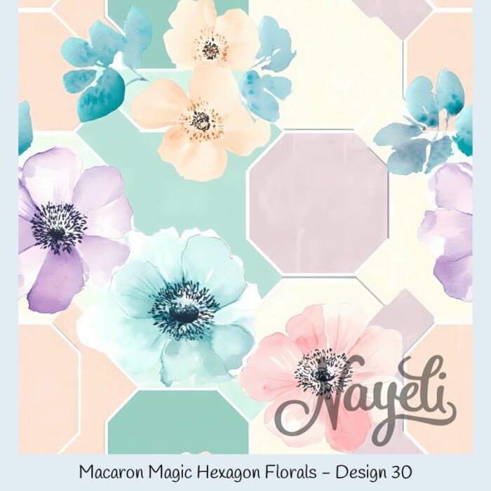 Macaron Magic Hexagon Florals – Bild 31