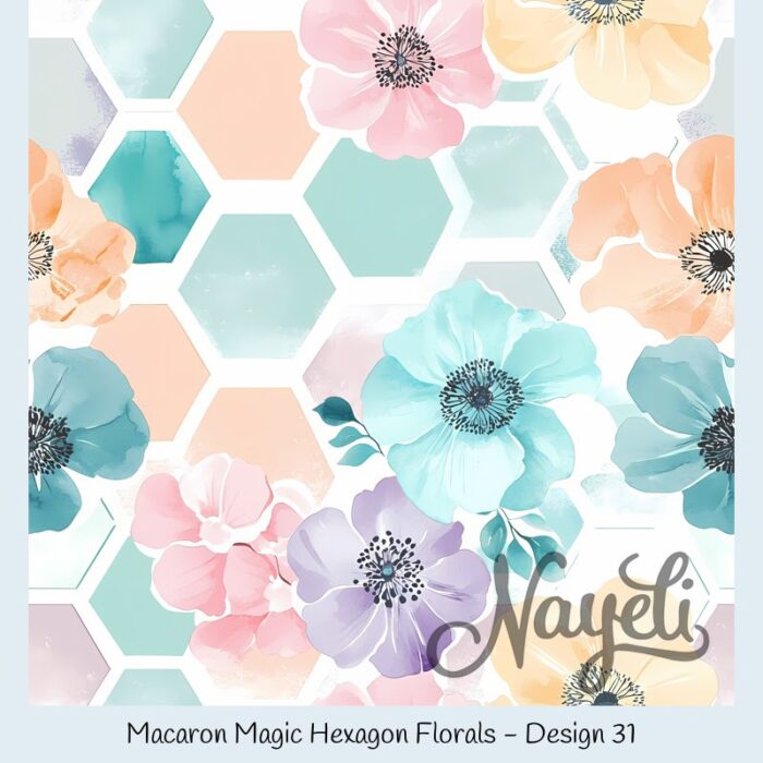 Macaron Magic Hexagon Florals – Bild 32