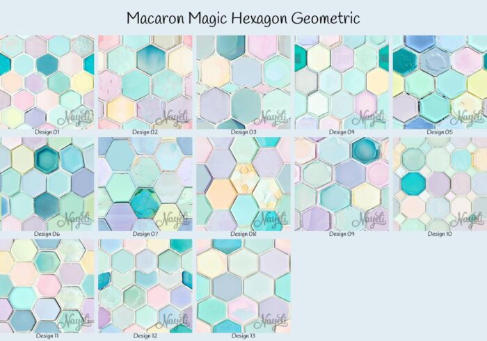 Macaron Magic Hexagon Geometric – Bild 1